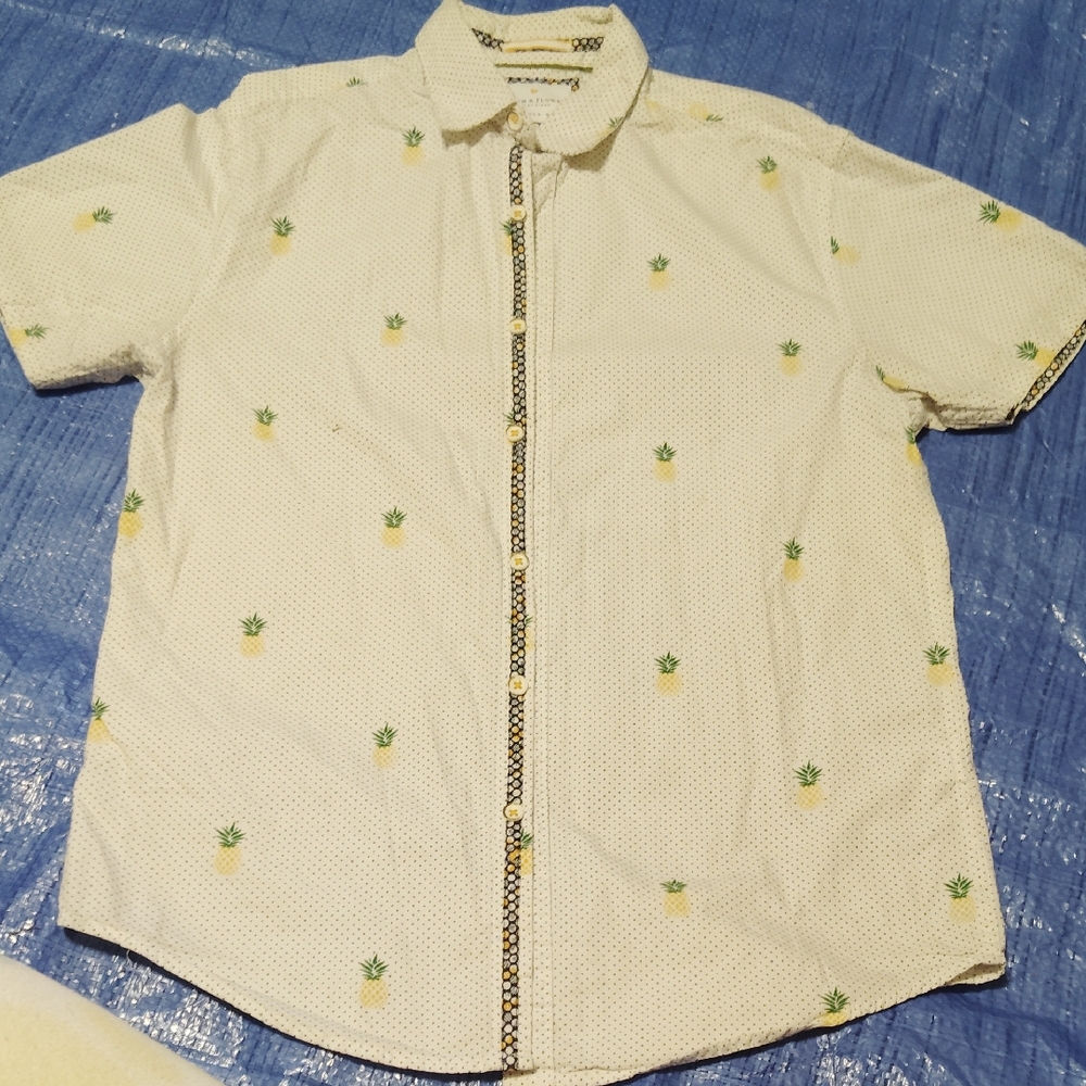 H&M Cream Pineapple Pattern Shirt